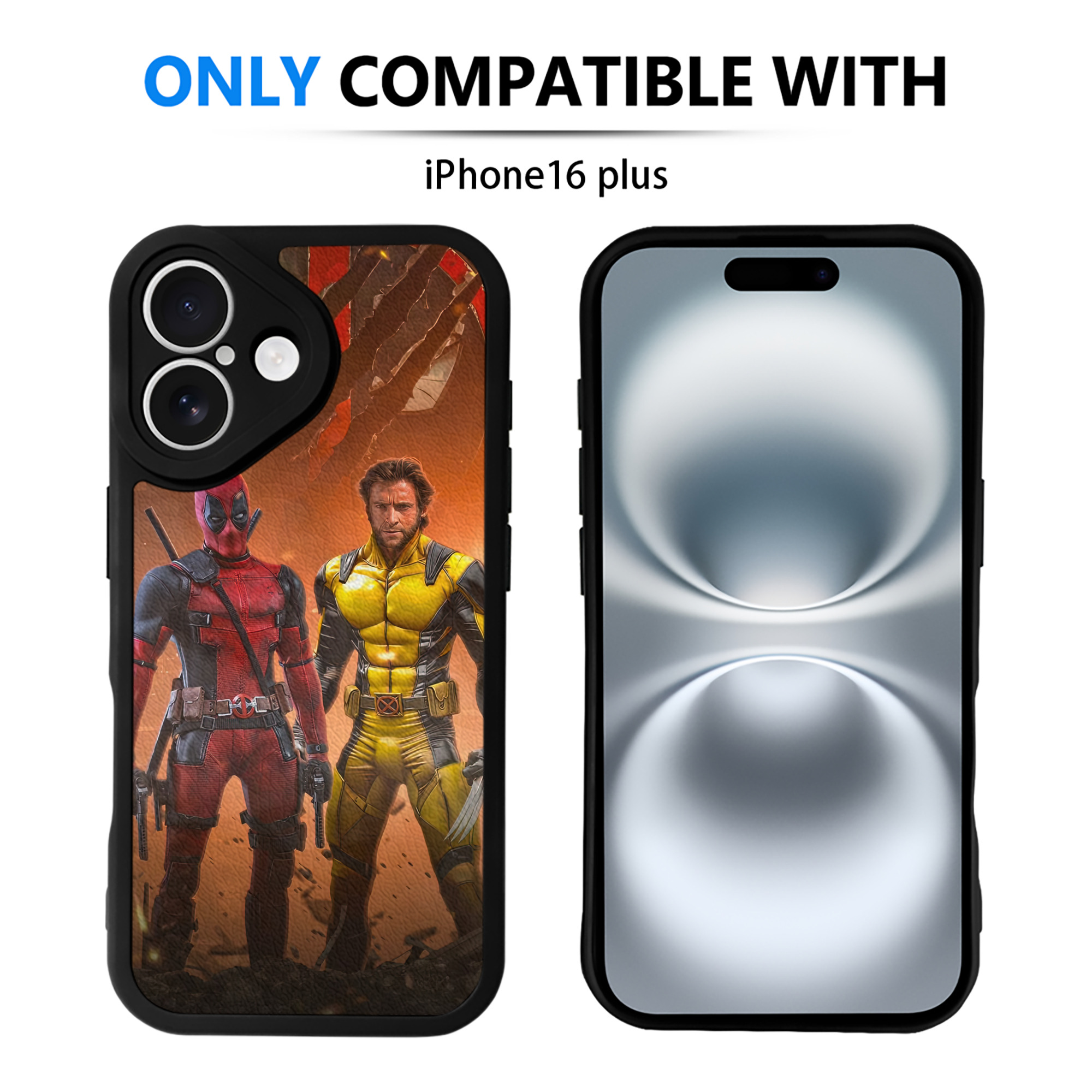 （画像用） Deadpool デッドプール 【iPhone 16シリーズ対応】シリコンスマホケース（レザー調） 材質：シリコン